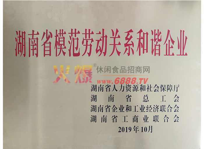 湖南省模范劳动关系和谐企业