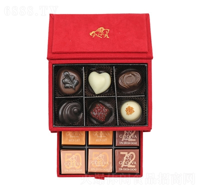 歌帝梵优选巧克力礼盒12颗装（红色迷你款）产品图