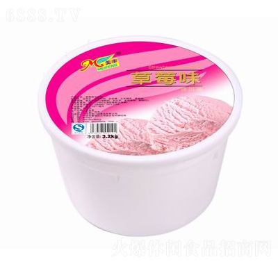 美丰家庭装冰淇淋草莓味3.2kg
