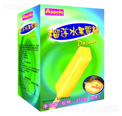 阿波罗榴莲条雪糕6支装