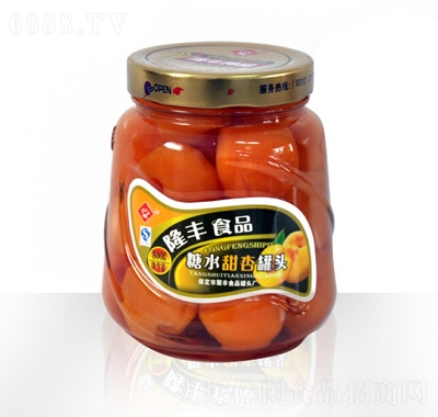 隆丰糖水甜杏罐头800g