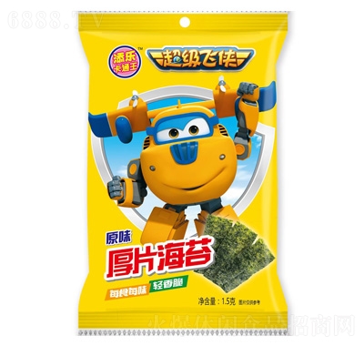 添乐卡通王小飞侠厚片海苔1.5g黄袋
