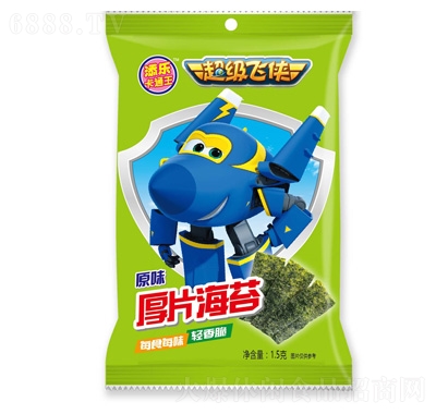 添乐卡通王小飞侠厚片海苔1.5g绿袋