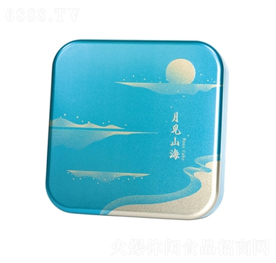 咕咕赞月见山海（蓝）月饼礼盒