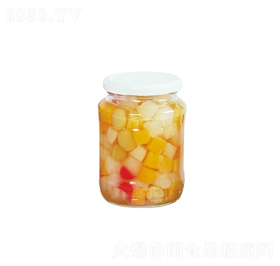盛安食品什锦水果罐头玻璃瓶720g