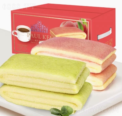 葡记旋风卷蒸蛋糕1000g抹茶豆乳白桃芝士味代餐面包早餐零食产品图