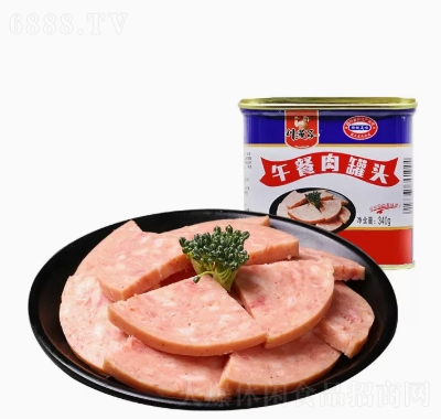 川汉子午餐肉罐头食品340g火锅三明治配菜即食猪肉速食肉制品产品图