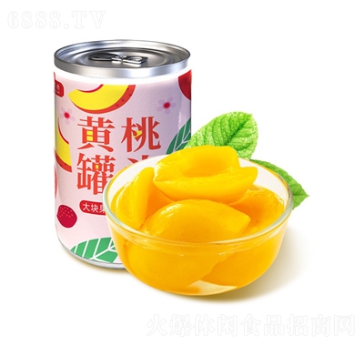 西瓜味的童话黄桃罐头开罐即食水果罐头425g办公室休闲零食