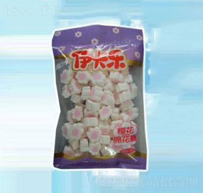 伊卡乐棉花糖樱花味软糖休闲食品150g