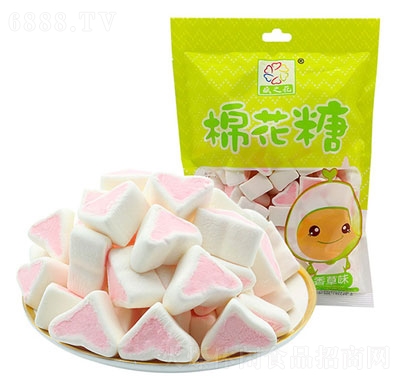 盛之花心形棉花糖造型糖果休闲食品150g