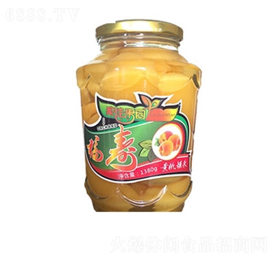家佳果园福寿黄桃罐头休闲食品开盖即食产品图