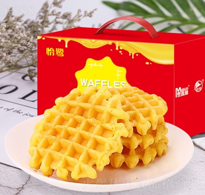 怡鹭黄油华夫饼520G休闲零食网红小吃箱装产品图