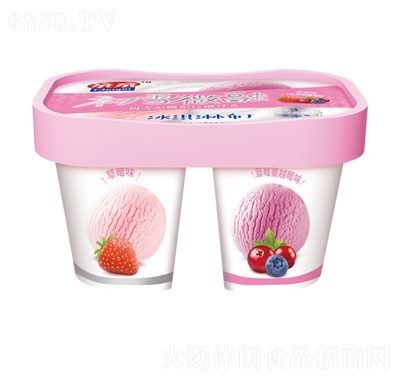 亲亲冰淇淋布丁草莓味+蔓越莓味网红零食