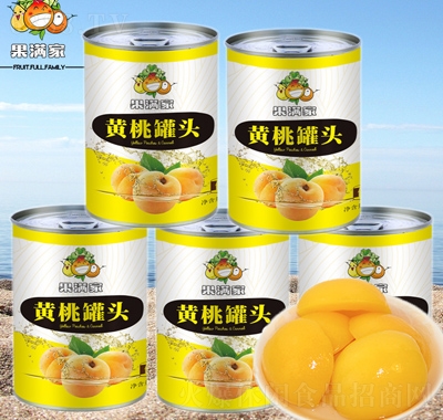 果满家新鲜水果罐头糖水黄桃罐头425g12罐办公室食品产品图