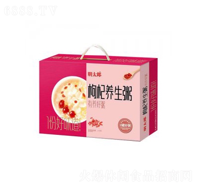 明太郎枸杞养生粥礼盒装网红小吃儿童零食产品图