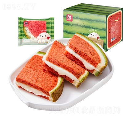 a1西瓜吐司蛋糕面包儿童食品休闲网红零食小吃产品图