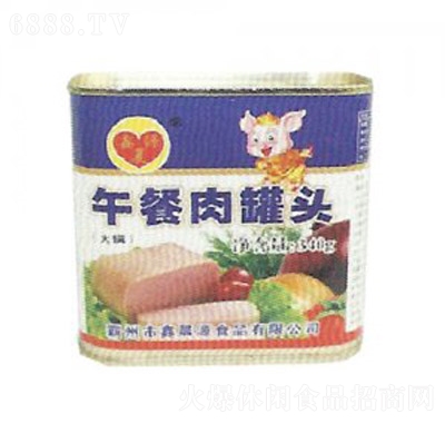 鑫晨源340g午餐肉罐头蓝色罐装夜宵充饥休闲食品产品图