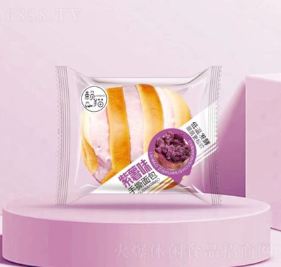 赖猫手撕面包早餐点心紫薯味产品图