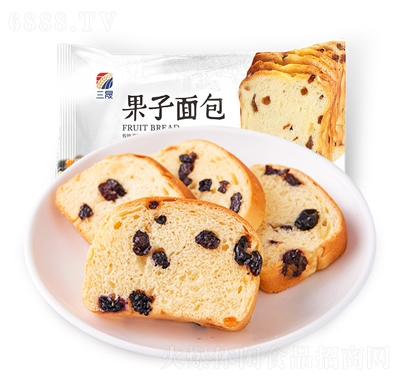 三晟果子面包100g营养早餐手撕果脯切片夹心休闲零食产品图