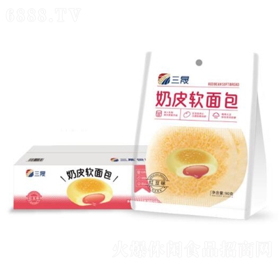 三晟奶皮软面包红豆味营养早餐零食小吃糕点产品图