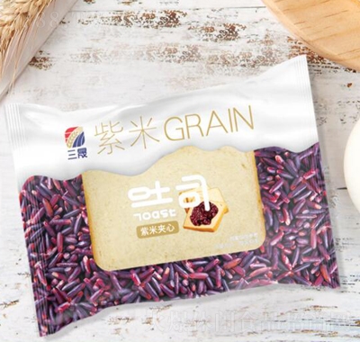 三晟紫米吐司面包营养早餐代餐休闲零食小吃产品图