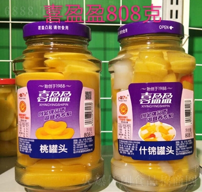 喜盈盈808g水果罐头产品图