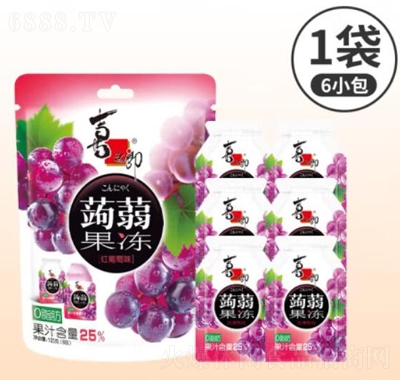 喜之郎�X�m果冻红葡萄味休闲零食产品图