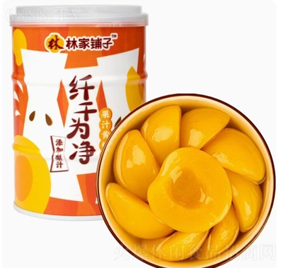 林家铺子膳食纤维纤干为净6罐黄桃罐头水果罐头