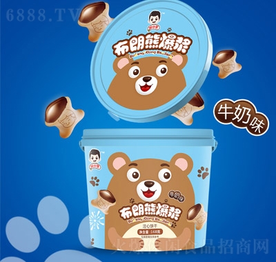 宋小生布朗熊爆浆夹心饼干牛奶味168克