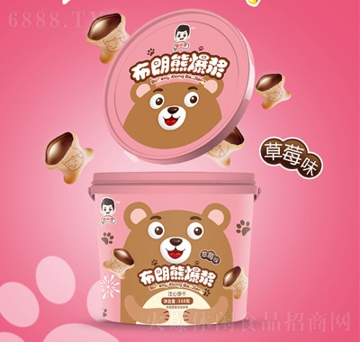 宋小生布朗熊爆浆夹心饼干草莓味168克产品图