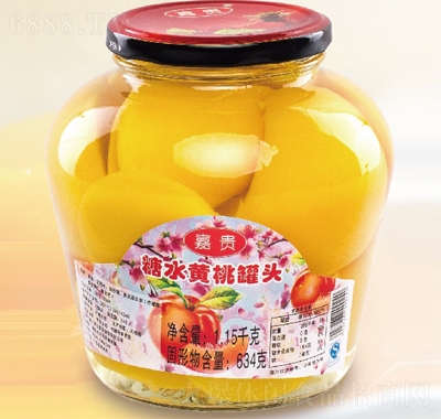 嘉贵糖水黄桃罐头1150g水果罐头休闲食品产品图