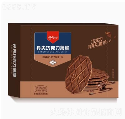 丹夫华夫饼88g巧克力脆饼干薄脆可可味零食产品图