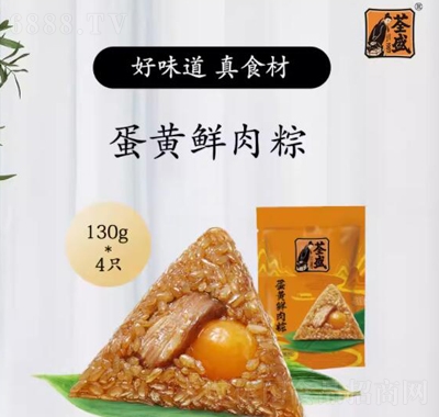 荃盛130g蛋黄肉粽粽子休闲食品产品图