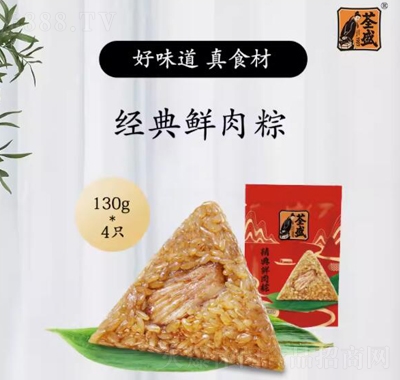荃盛130g精典鲜肉粽粽子休闲食品产品图