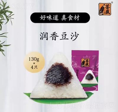 荃盛130g润香豆沙粽粽子休闲食品产品图