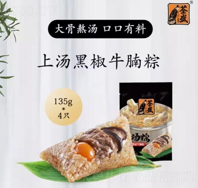荃盛135g上汤黑椒牛腩粽粽子休闲食品产品图