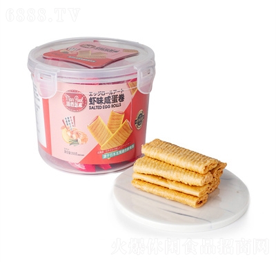 漫卷艺术虾味咸蛋卷饼干308g蛋卷零食喜铺饼干